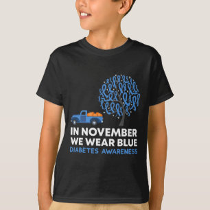 Camiseta En Noviembre Usamos El Camión Azul T1d Diabetes Aw