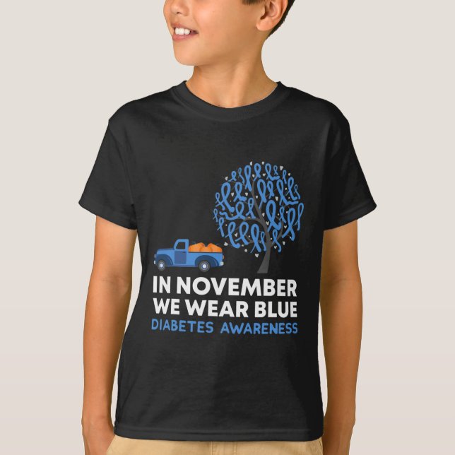 Camiseta En Noviembre Usamos El Camión Azul T1d Diabetes Aw (Anverso)