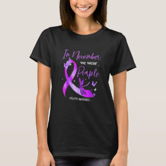 Camiseta En Noviembre Usamos Epilepsia De Dragonfly Púrpura