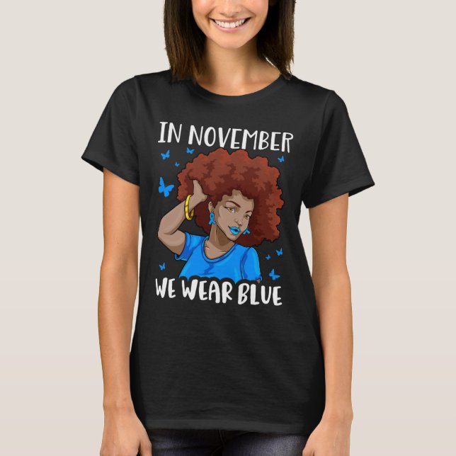 Camiseta En Noviembre Usamos La Diabetes De Mujeres Negras  (Anverso)