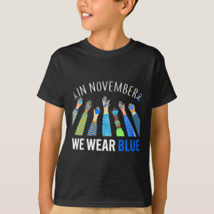Camiseta En Noviembre Usamos Las Manos Azules Para Concienc