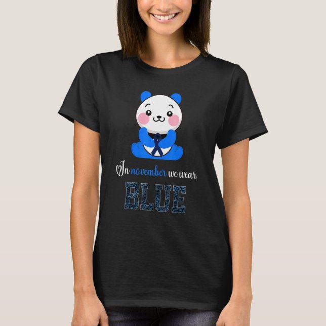 Camiseta En Noviembre Usamos Mano De Conciencia Sobre La Di (Anverso)