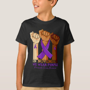 Camiseta En Noviembre Usamos Mano Púrpura De Cáncer Pancreá