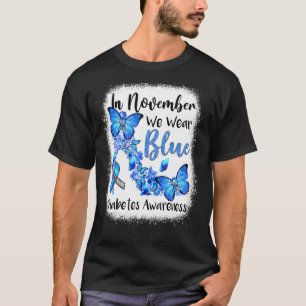 Camiseta En Noviembre Usamos Mariposas Azules Para La Diabe