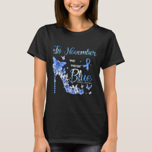 Camiseta En Noviembre Usamos Mariposas Azules Para La Diabe