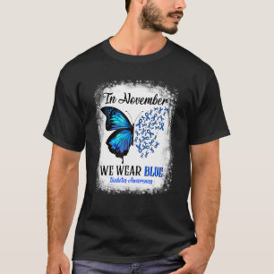 Camiseta En Noviembre Usamos Mariposas Azules Para La Diabe