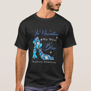 Camiseta En Noviembre Usamos Mariposas Azules Para La Diabe