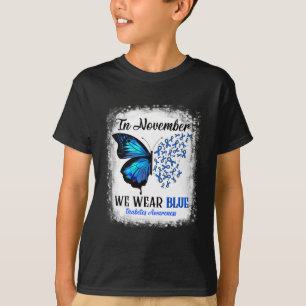 Camiseta En Noviembre Usamos Mariposas Azules Para La Diabe