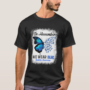 Camiseta En Noviembre Usamos Mariposas Azules Para La Diabe