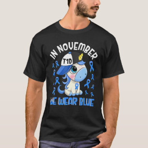 Camiseta En Noviembre Usamos Niños Azules Diabetes Awarene
