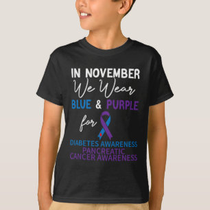Camiseta En Noviembre, usamos panacr con diabetes azul y pú