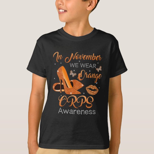 Camiseta En Noviembre Usamos Tos Altos Naranjas Zapatos CRP (Anverso)