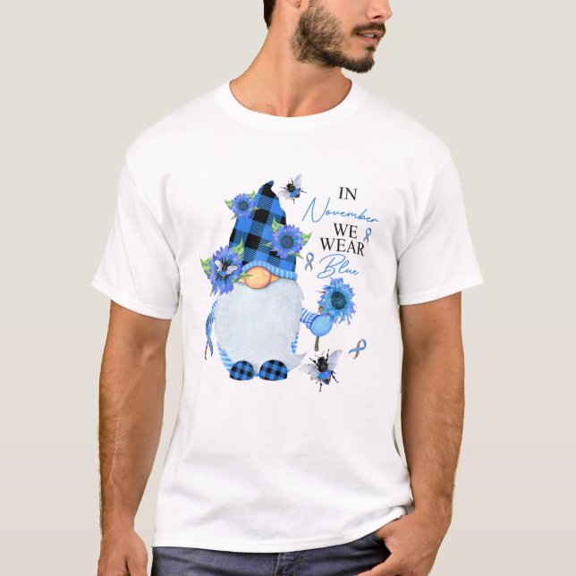 Camiseta En Noviembre Vivimos Gnomes Azules Sensibilización (Anverso)