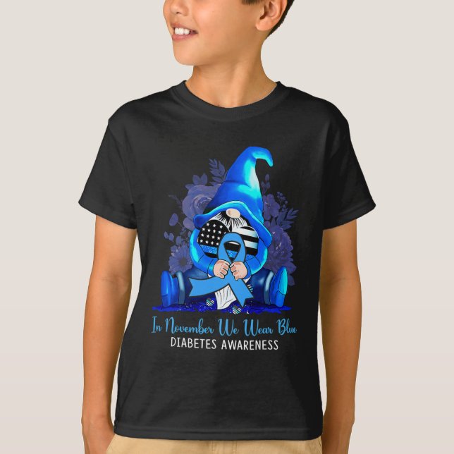 Camiseta En Noviembre Vivimos Gnomes Azules Sensibilización (Anverso)