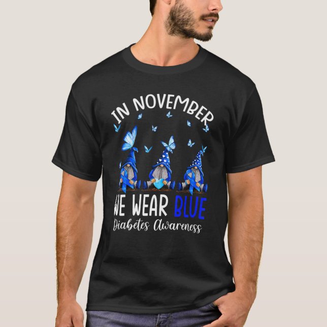 Camiseta En Noviembre Vivimos Gnomes Azules Sensibilización (Anverso)