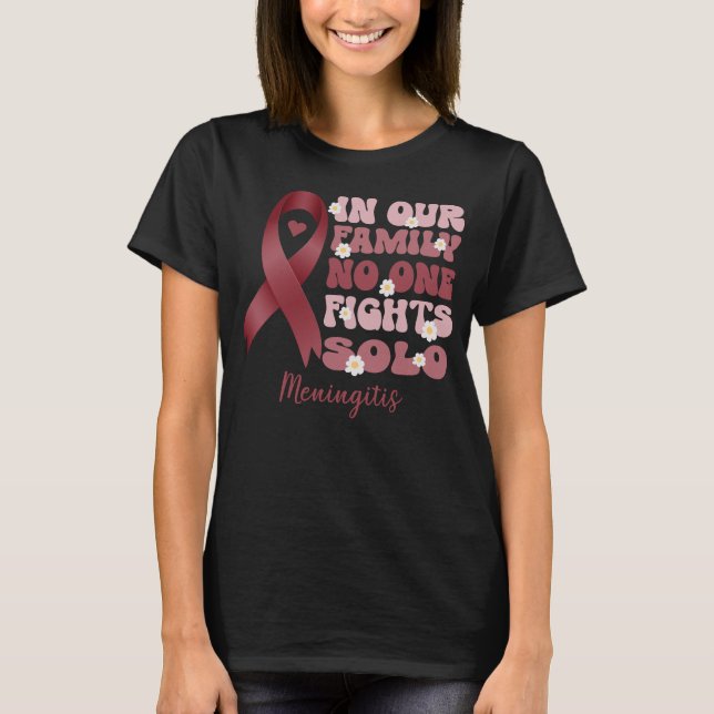 Camiseta en nuestra familia nadie lucha contra la meningiti (Anverso)