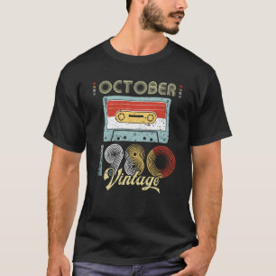 Camiseta En octubre de 1980 cinta de casete del cumpleaños
