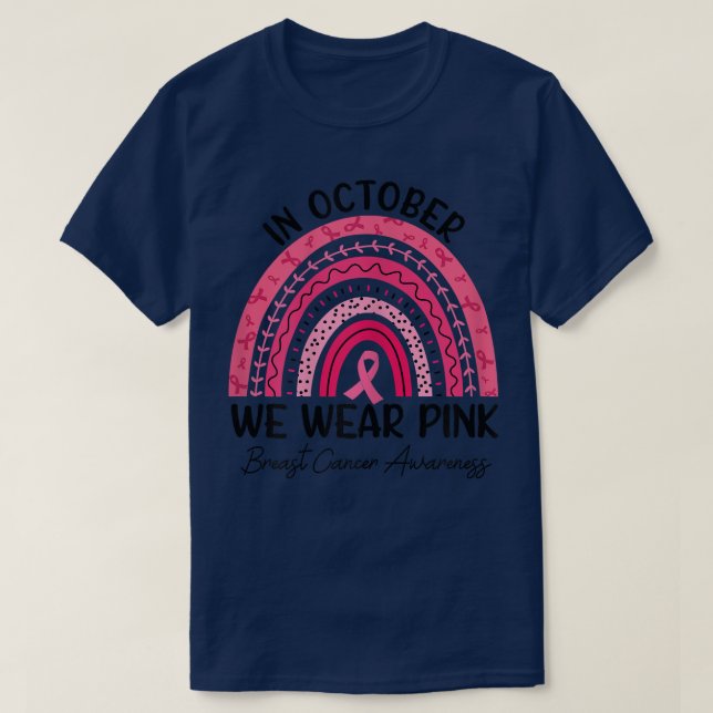 Camiseta En Octubre, Las Mujeres Usamos Cance De Cinta Rosa (Diseño del anverso)