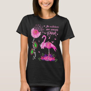 Camiseta en octubre llevamos flor de pin flamingo