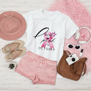 Camiseta En octubre, llevo rosa la conciencia sobre el cánc