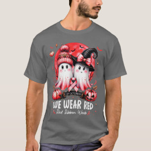 Camiseta en Octubre Nosotros Llevamos Rojo Bruja Fantasma S