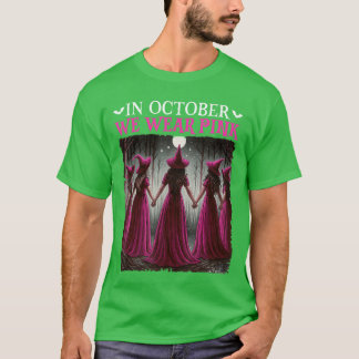 Camiseta en Octubre Nosotros Llevamos Rosa Bruja Halloween