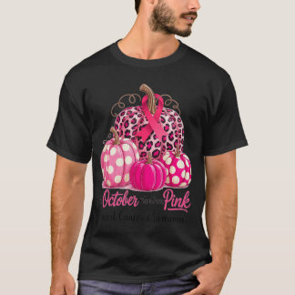 Camiseta en Octubre Nosotros Usamos Rosa Calabaza de Cáncer