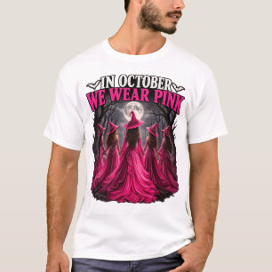 Camiseta En Octubre Nosotros Vestimos Brujas de Rosa