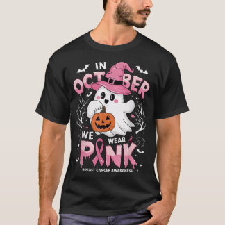 Camiseta En Octubre Nosotros Vestimos De Rosa Fantasma Cánc