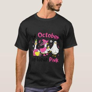Camiseta En octubre usa pecho de calabaza de ganso rosa