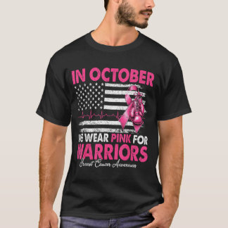 Camiseta En octubre usa rosa para cáncer de mama de guerrer
