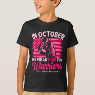 Camiseta En octubre usa rosa por cáncer de mama de guerrero