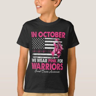 Camiseta En octubre usa rosa por cáncer de mama de guerrero