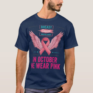 Camiseta En Octubre Usamos Alas Rosadas Awaren Por El Cánce