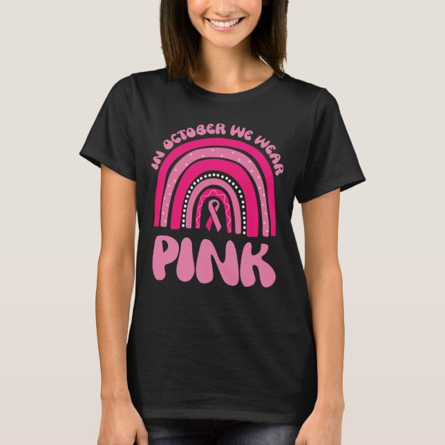 Camiseta En Octubre Usamos Arcoiris Rosa (Anverso)