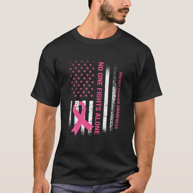 Camiseta En Octubre Usamos Awa, Con Bandera Rosa De Los Est (Anverso)