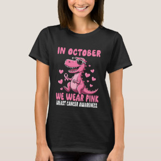 Camiseta En Octubre Usamos Awa El Cáncer De Mama De Dinosau