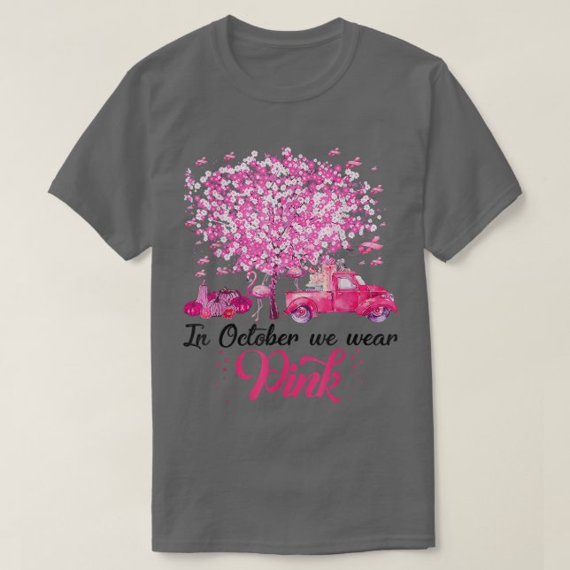 Camiseta En Octubre Usamos Awa El Cáncer De Mama De Flaming (Diseño del anverso)
