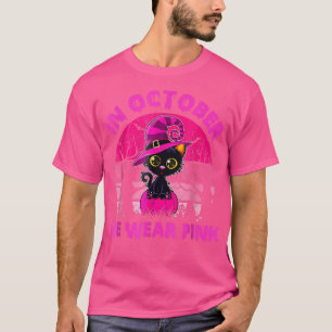 Camiseta En Octubre, Usamos Awa El Cáncer De Mama De Gato R