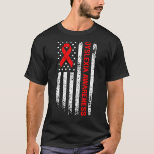 Camiseta En Octubre Usamos Bandera De Cinta Roja Dyslexia A