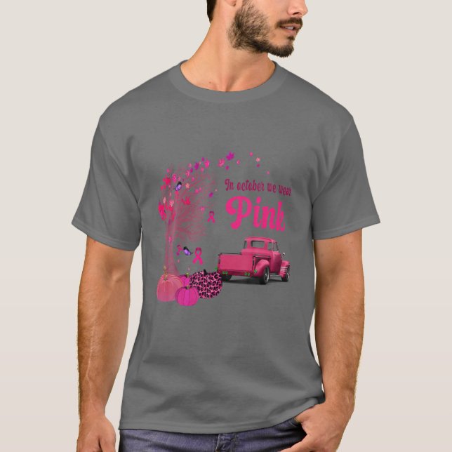 Camiseta En Octubre Usamos Bomba De Camión Rosa Y Rosa De H (Anverso)