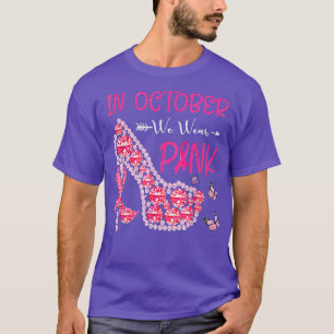 Camiseta En Octubre Usamos Ca De Pelo De Cinta Rosa De Alto
