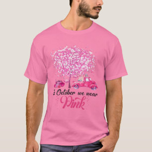 Camiseta En Octubre Usamos Calabaza De Camión Rojo Rosa C