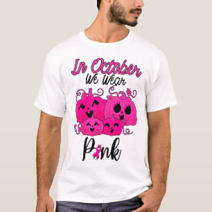 Camiseta En Octubre Usamos Calabaza De Cáncer De Mama Rosa