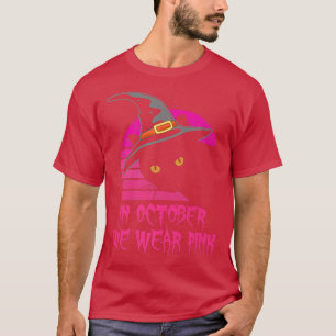 Camiseta En Octubre Usamos Calabaza De Gato Negro Rosa C