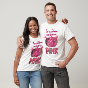 Camiseta En octubre, usamos calabaza rosa y mariposas