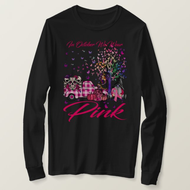 Camiseta En Octubre Usamos Calavera De Calabaza De Camión R (Anverso del diseño)