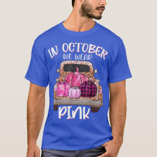 Camiseta En Octubre Usamos Camión De Calabaza Rosa Leopard