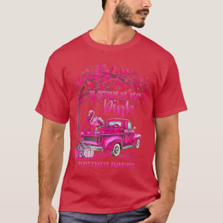Camiseta En Octubre Usamos Camión Rosa Flamingo Brea