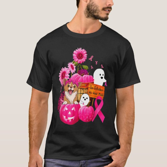 Camiseta En Octubre, Usamos Cance De Perro Chihuahua Rosa (Anverso)